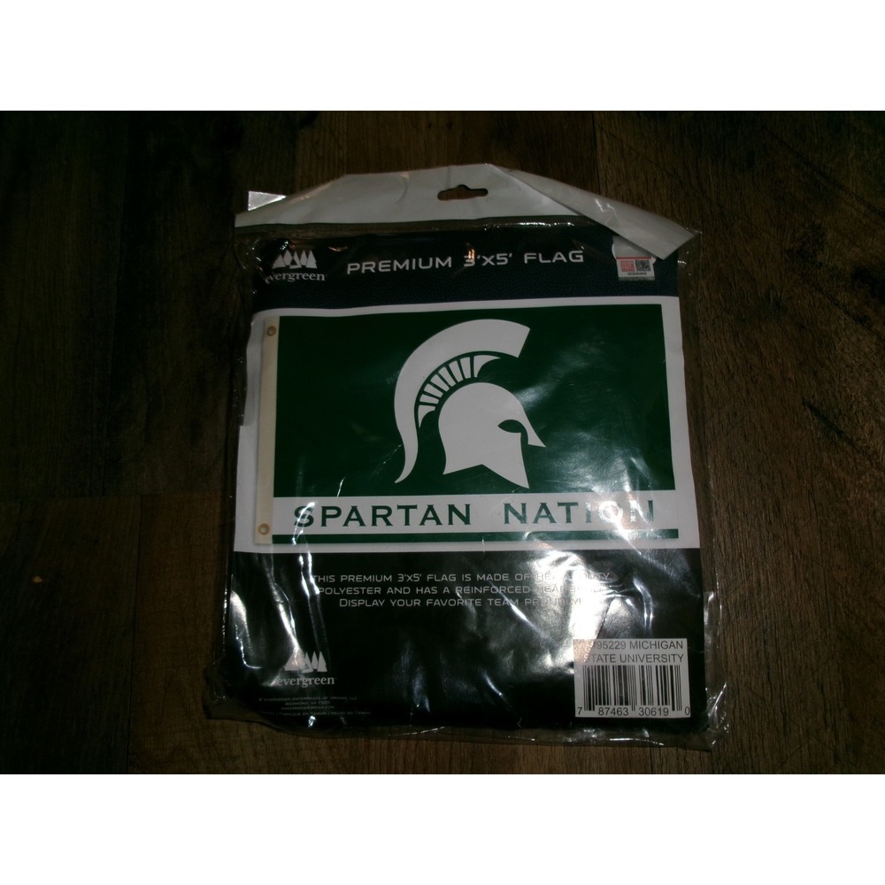 MICHIGAN STATE SPARTANS 3X5 FLAG BANNER FAN   VINTAGE J1